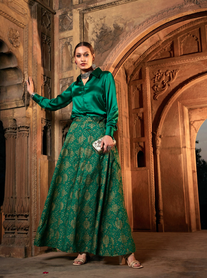 How to style a brocade skirt