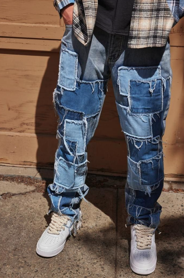 How to style a patchwork jeans